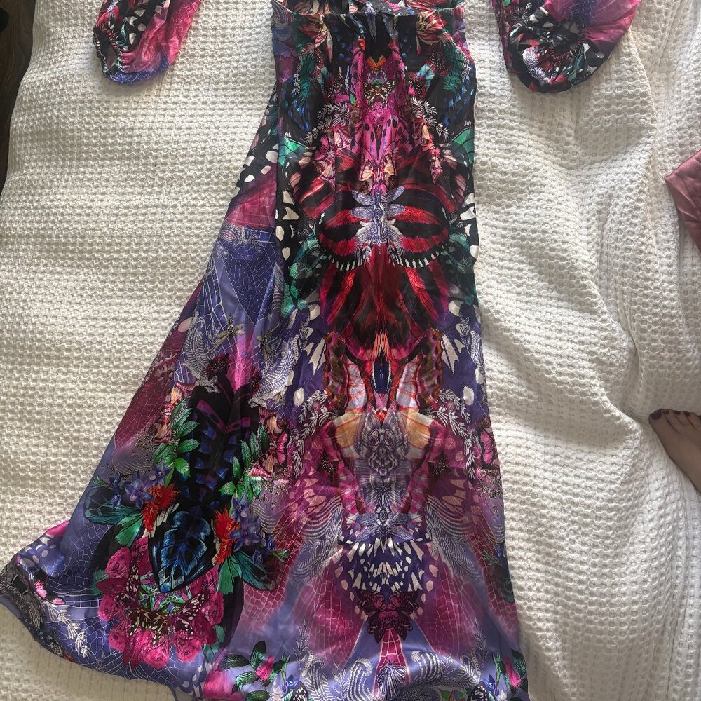 Camilla Purple & Pink Floral-Print Silk Maxi Dress - Picture 14 of 16